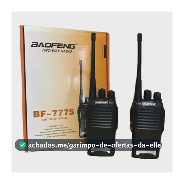 Radio Comunicad Baofeng BF-777S 16 Canais 5W 6km UHF/VHF/FM