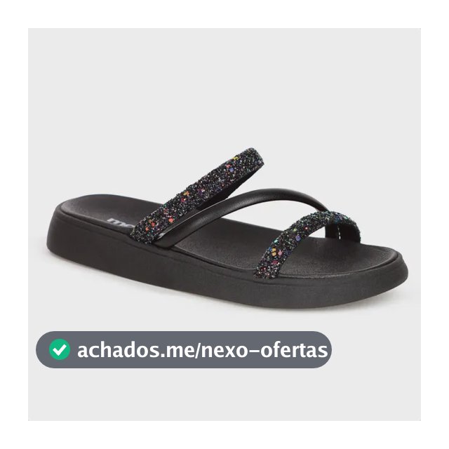 Sandalia Papete Moleca Feminina Tiras Strass Macia Original