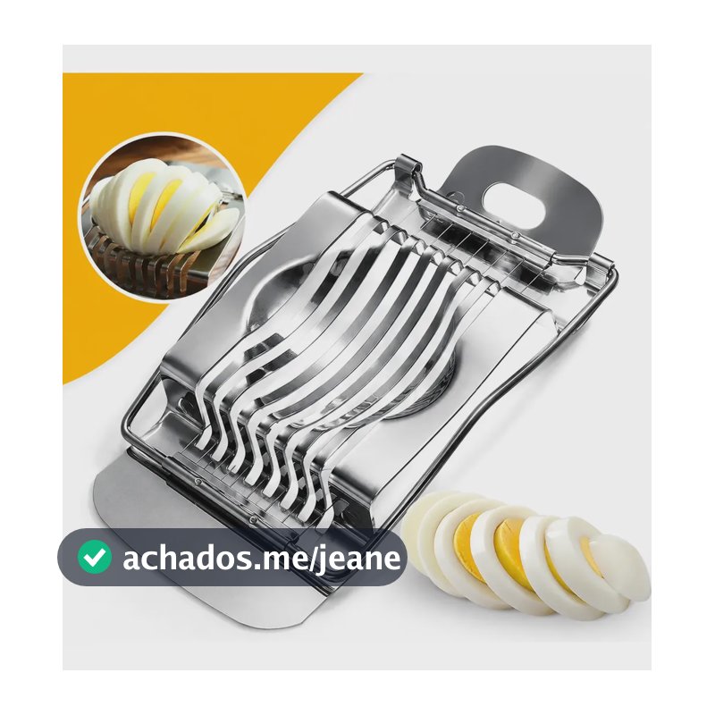 Fatiador Cortador De Ovo Cozido Inox Culinário Profissional Prateado