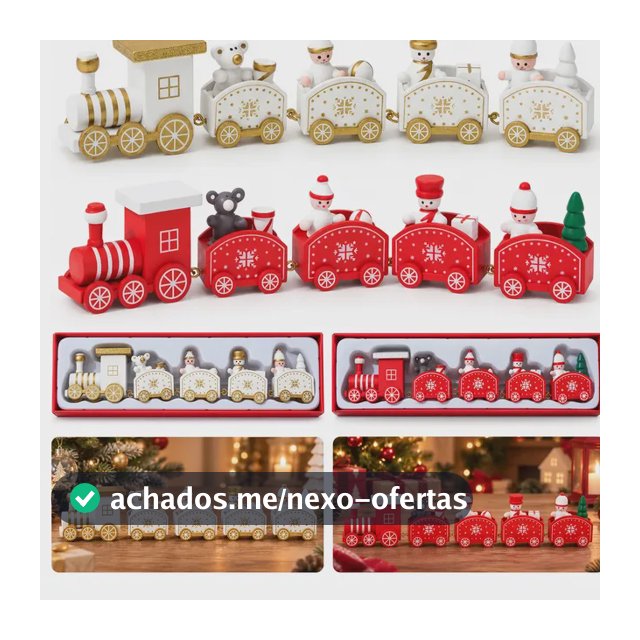 Trem De Natal Decorativo Em Madeira 25 Cm Para Mesa