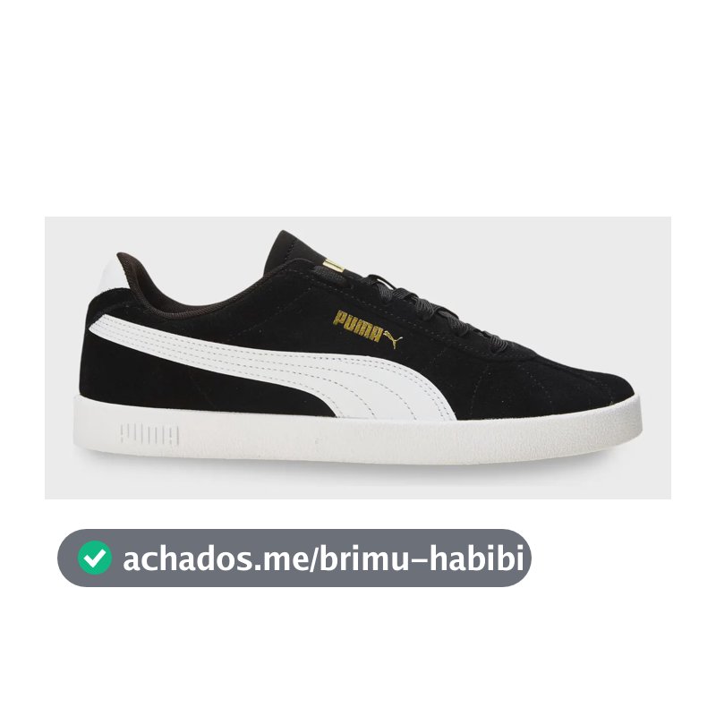 Tênis Masculino E Feminino Club Ii Puma Puma Black-puma White-puma Gold Geométrico 41 Br