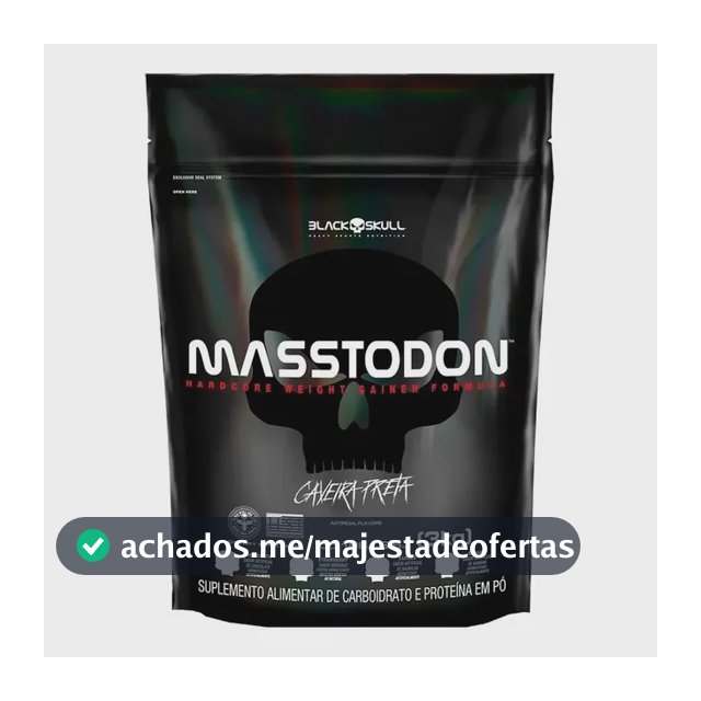 Hipercalórico Masstodon Massa 3kg Black Skull Sabor Chocolate