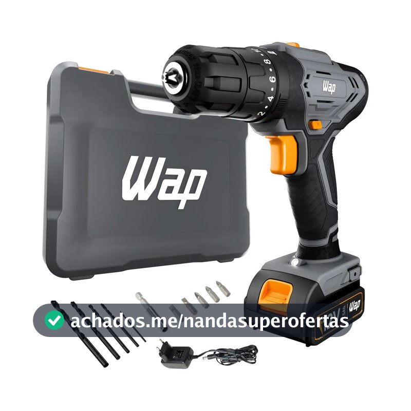 Parafusadeira e Furadeira de Impacto Wap Wf 12k4.2 com Indicador de Nível de Bateria e Maleta