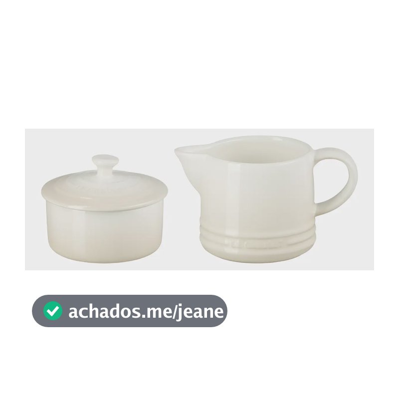 Conjunto Cremeira 300ml e Açucareiro 250ml Le Creuset Meringue Cerâmica