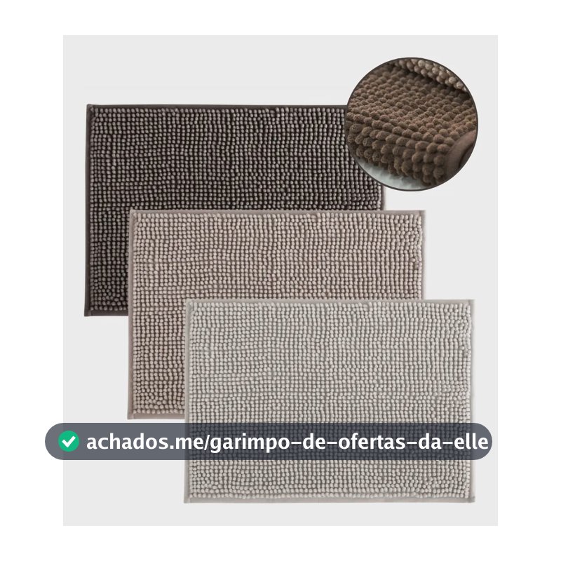 Kit 3 Tapetes De Banheiro Microfibra Bolinha Antiderrepante Cor Sortido