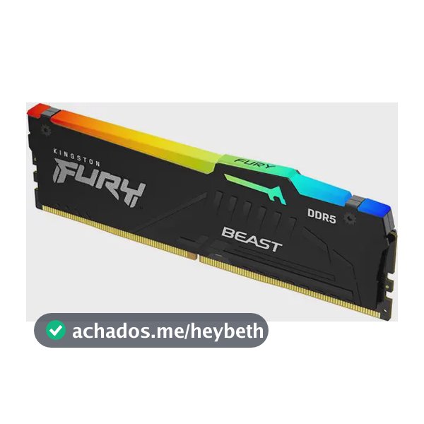 Memória RAM Para Pc Gamer DDR5 16gb 5600Mhz CL40 Kingston Fury Beast KF556C40BBA/16 RGB Desktop Udimm