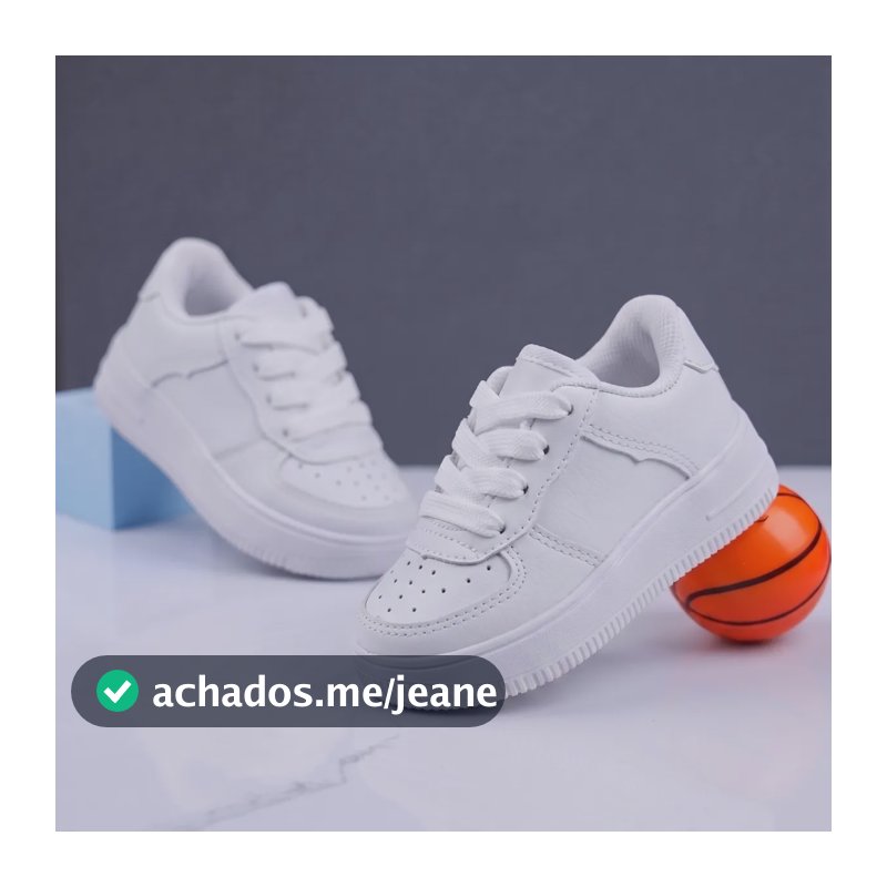 Tênis Air Infantil Branco Meninos Meninas Baby Escolar Pagem Branco Classico 23 Br