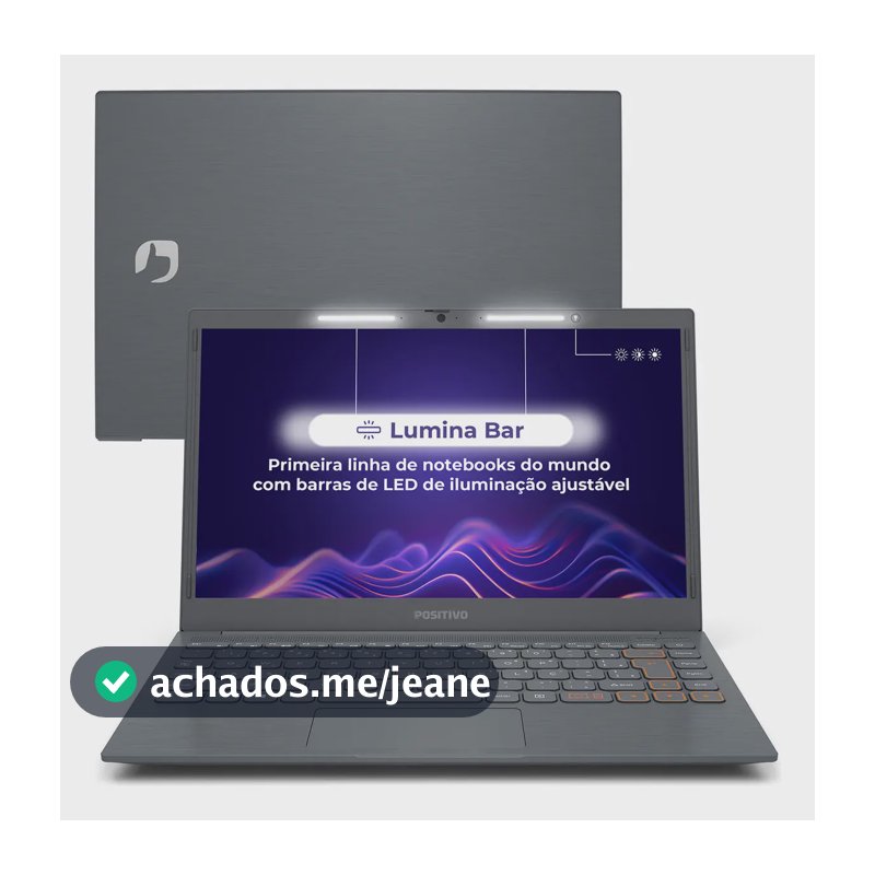 Notebook Positivo Vision C14 Intel® Celeron® Linux 4GB 128GB eMMC 14” HD Lumina BAR – Cinza