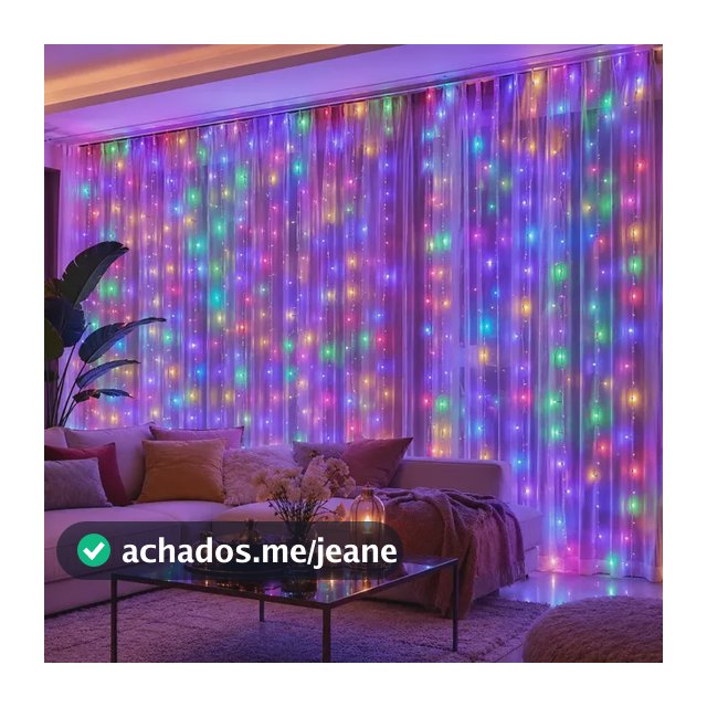33m Cortina De Luz 300 Pisca Pisca Led Decoração De Natal Multicolorido