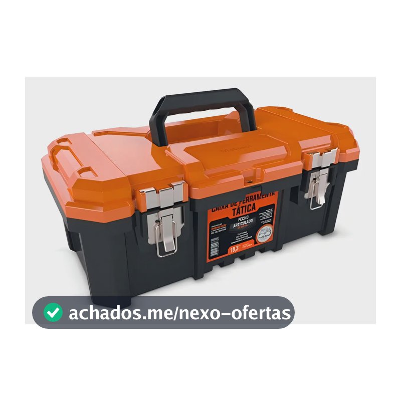 Caixa De Ferramentas Fecho De Metal Tatica 18,3 Pol. Laranja