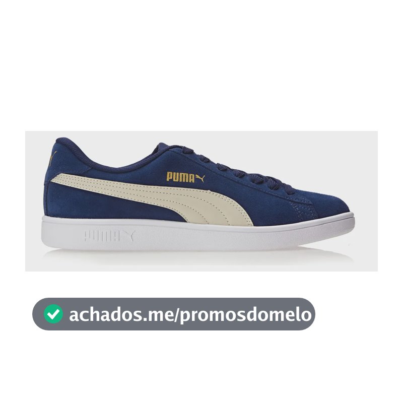 Tênis Masculino E Feminino Smash V2 Bdp Puma Peacoat-tapioca-puma Team Gold-puma White Liso 40