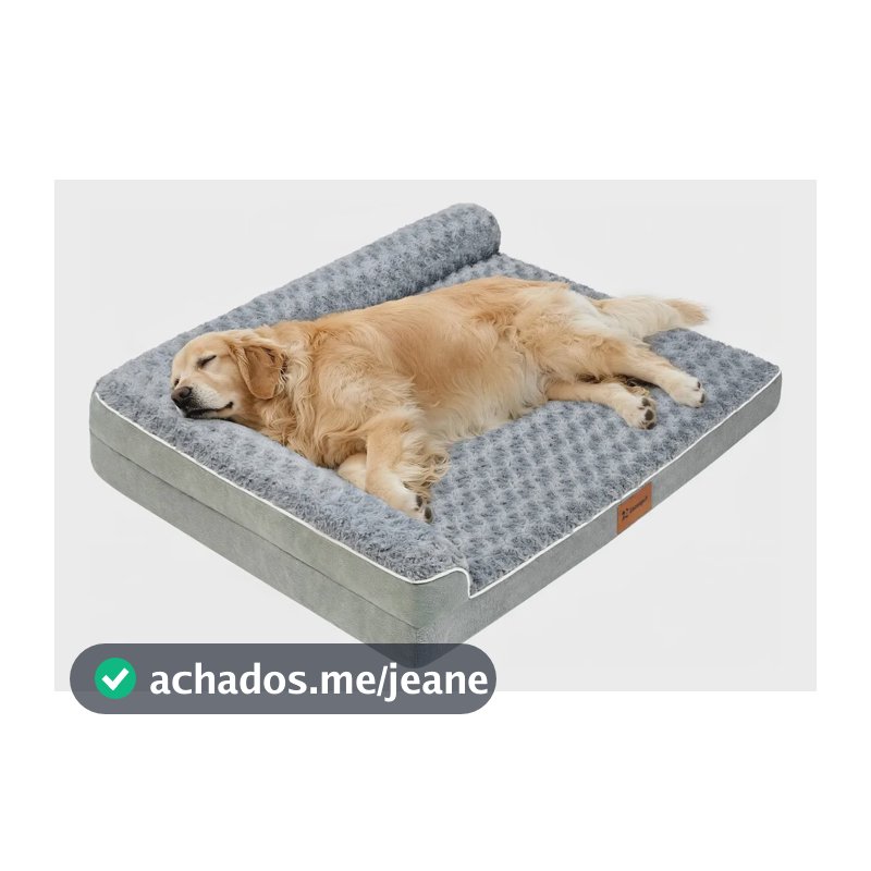 Cama Pet Grande Caminha Cachorros Suporte Cervical Espuma de Ortopédica C/capa Lavável Removível E Base Impermeável 91×68×16.5