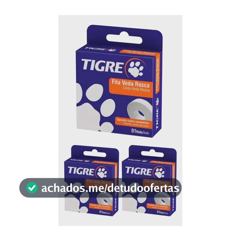 Kit 3 Veda Rosca Tigre 18mm X 25 Metros