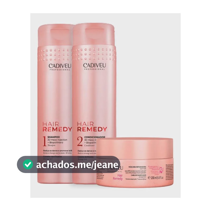 Kit Sh. Cond. E Mascara Hair Remedy 200ml - Cadiveu