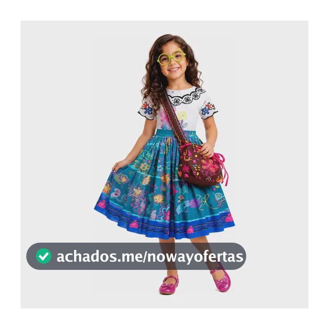 Fantasia Infantil Mirabel Encanto Vestido + Bolsa+ Óculos