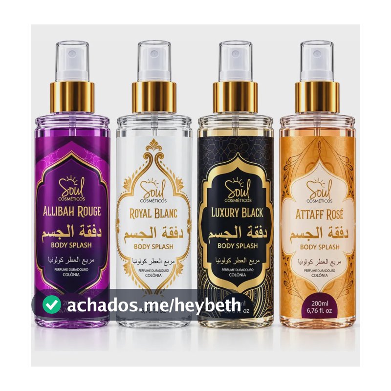 Body Splash Arabe C/4un 200ml Perfume Feminino de Luxo Alta Concentração