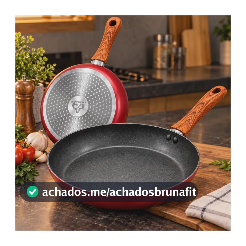Frigideira Cerâmica Antiaderente Fogão Cooktop Indução Gás Preto