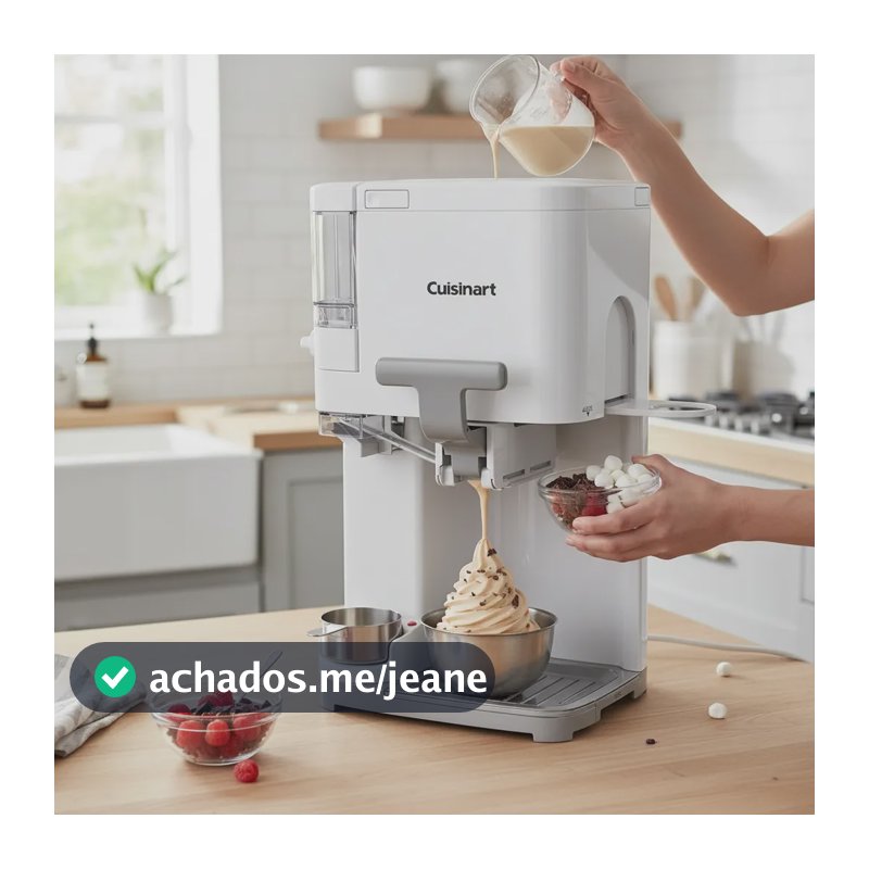 Sorveteira Elétrica Cuisinart Ice 1,5l 127v Original Branco 127v