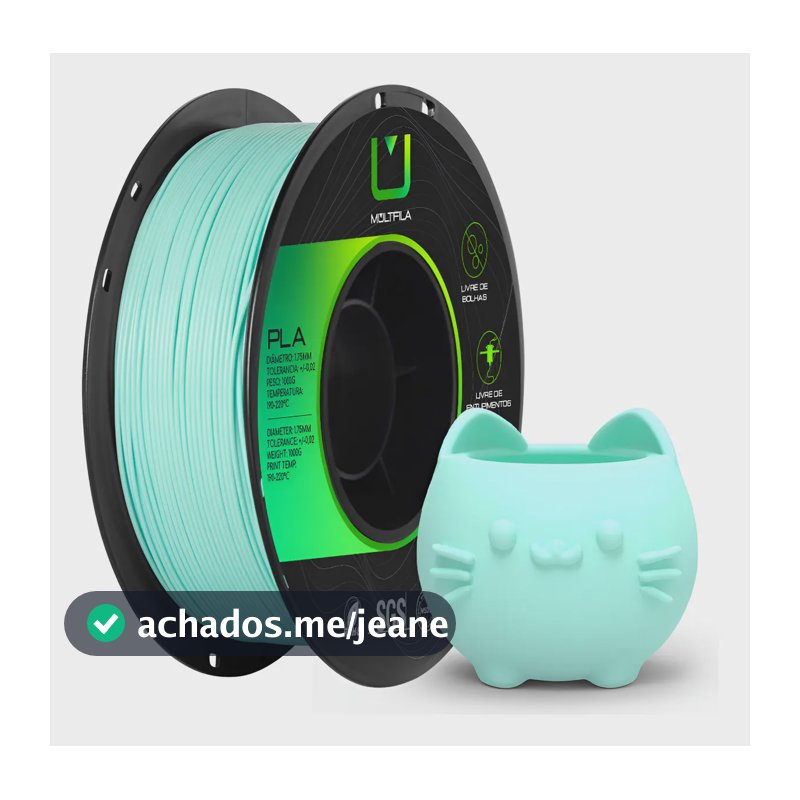 Filamento Pla Azul Ciano 1kg Multfila Impressora 3d 1.75mm