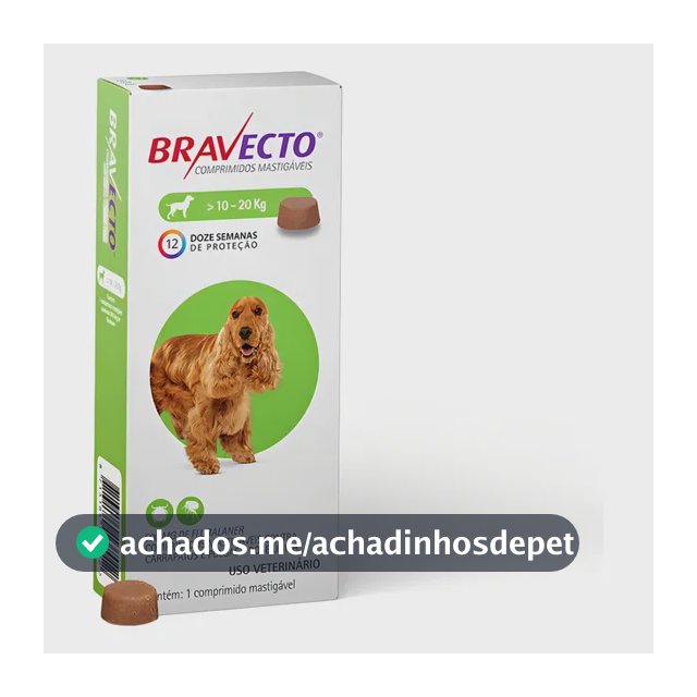 Bravecto Cães 10-20kg 500mg 1 Comp. Mastigável Msd Verde