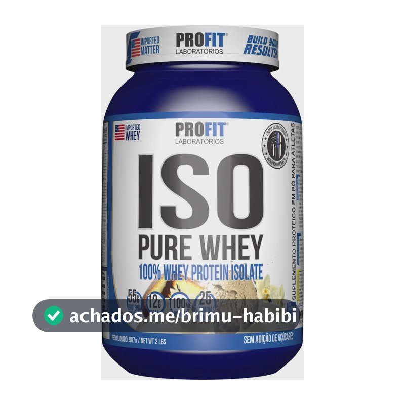 Whey Isolado Iso Pure 907g Baunilha - Profit Laboratórios