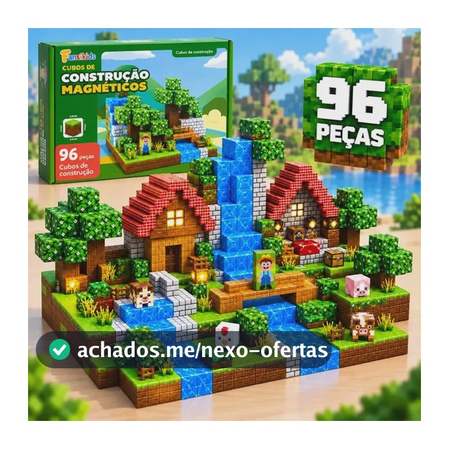 Blocos Magnéticos De Montar 96 Peças Brinquedo Educativo 96 Blocos De Construção