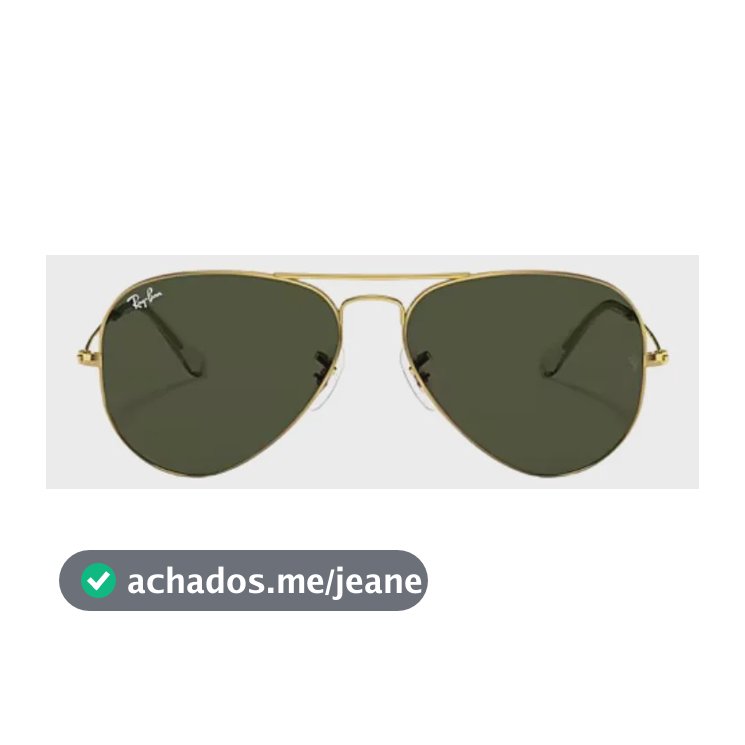 Óculos De Sol Rb3025l Aviador Cores Variadas Verde Preto Dourado 58mm