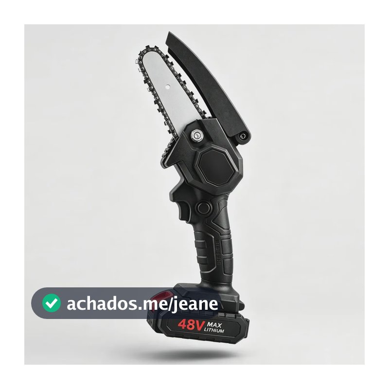 Serra Elétrica Mini Sem Fio 48v Alta Potência Corte E Jardin Preto 127/220v