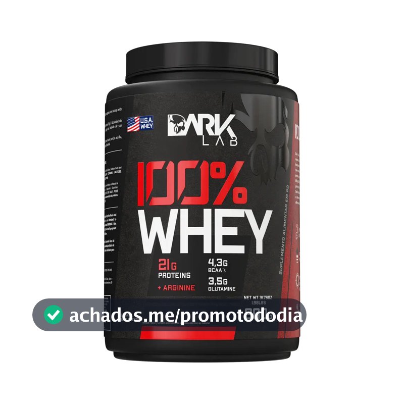 100% Whey Protein 900g Sabores - Dark Lab Sabor Morango