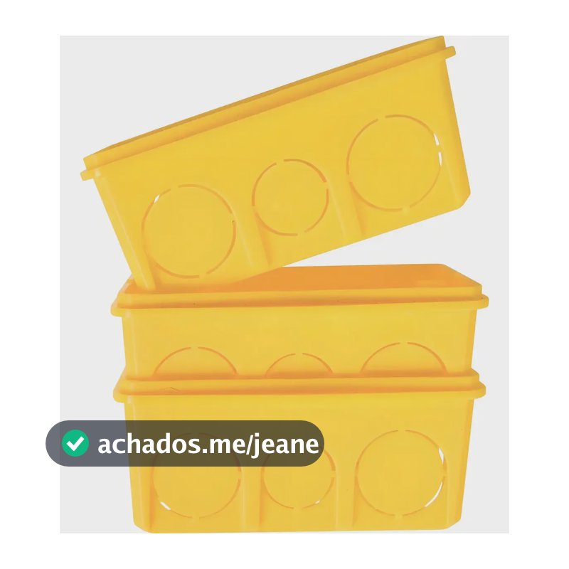 Kit 25 Caixa De Luz 4x2 Embutir Parede Tramontina Reforçada Cor Amarelo