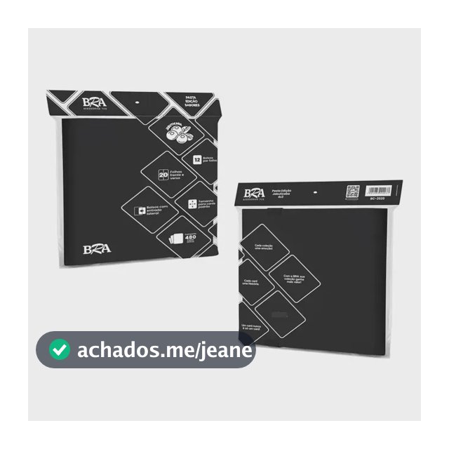 Pasta Para Cards Bra 4x3 Edição Sabores 480 Cards Jabuticaba Preto