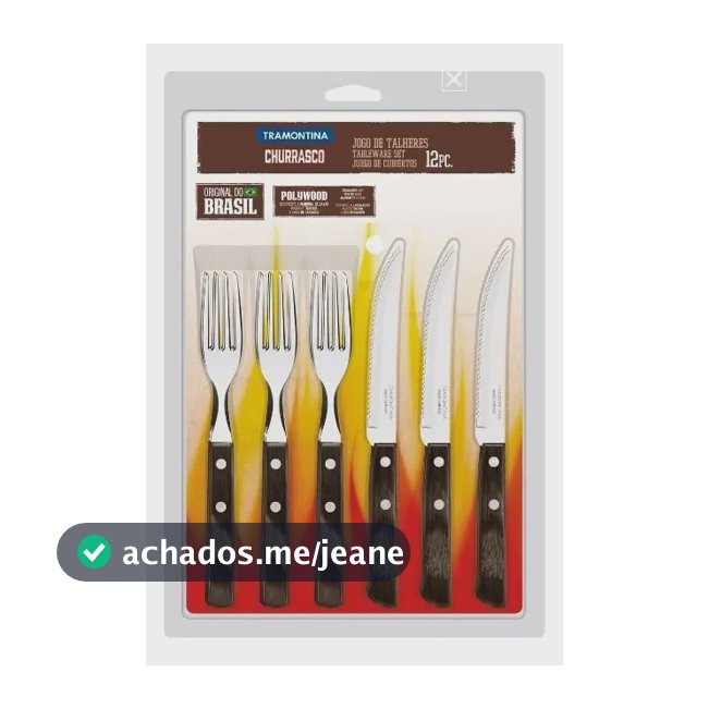 Conjunto de talheres Tramontina 21199911 Churrasco de 12 peças, cor marrom