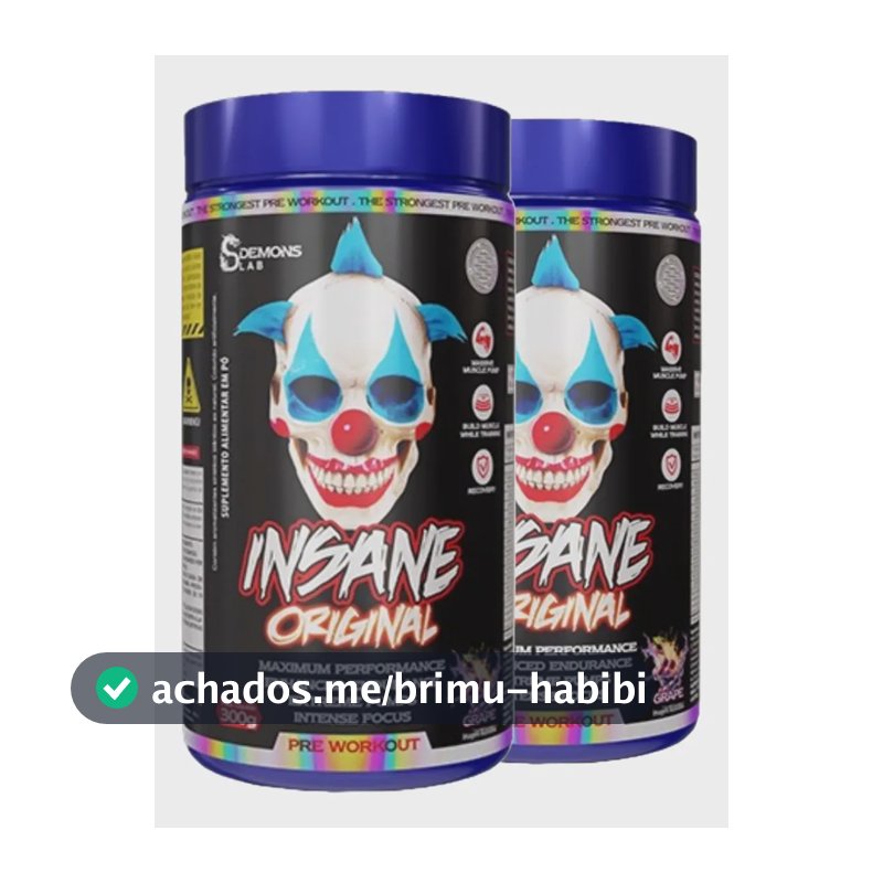 Kit 2x Pre Treino Insane Grape 300g - Demons Lab Sabor Uva
