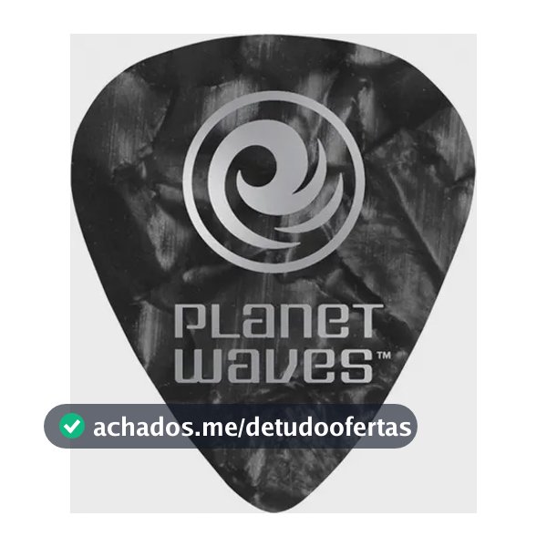 Palheta Para Guitarra De Celuloide 1cbkp2-10 - Preto Perola