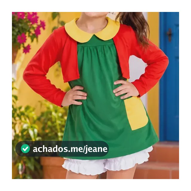 Fantasia Infantil Turma Do Chaves Chiquinha 3 Peças