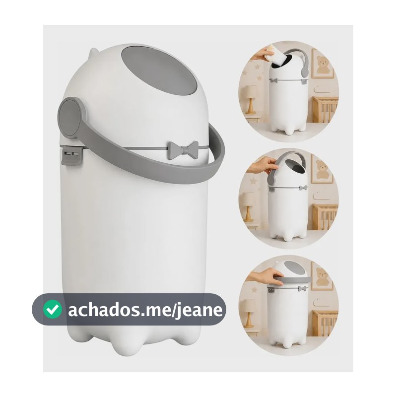 Lixeira Para Fraldas Rister Baby 10l Anti-odor Com Tampa Branco