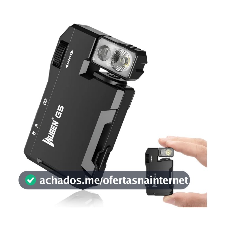 Lanterna Recarregável Wuben G5 400 Lúmens Rgb, Magnética - Branco - Preto