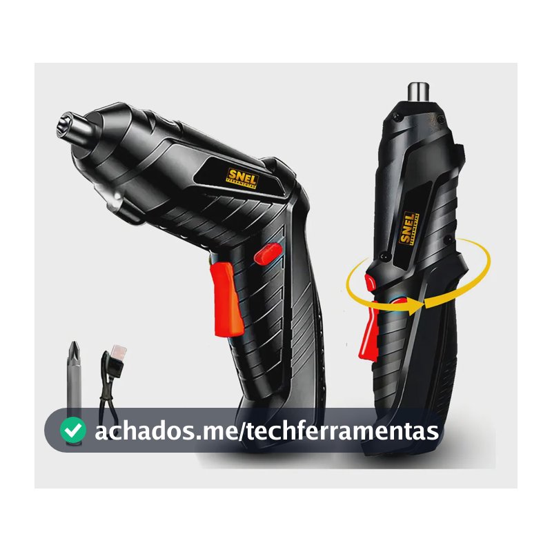 Parafusadeira Snel Profissional 4.8V Bateria USB Portátil Preto