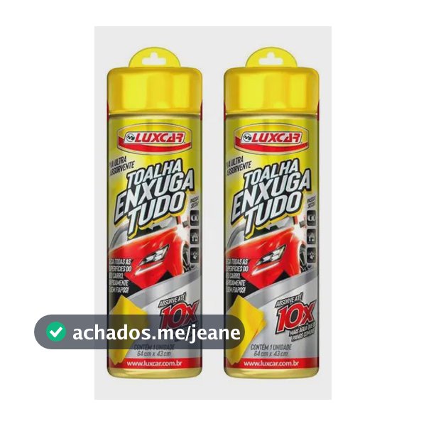 Toalha Mágica PVA Luxcar Superabsorvente Enxuga Tudo 2 Unidades