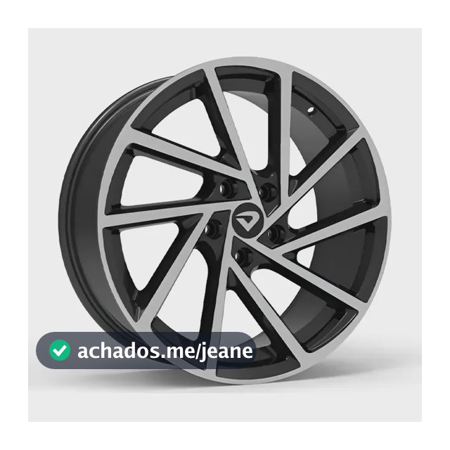 Roda Aro 20 Tala 7,5 Volcano R-seven Furação 5x112 Jetta Preto Diamantado