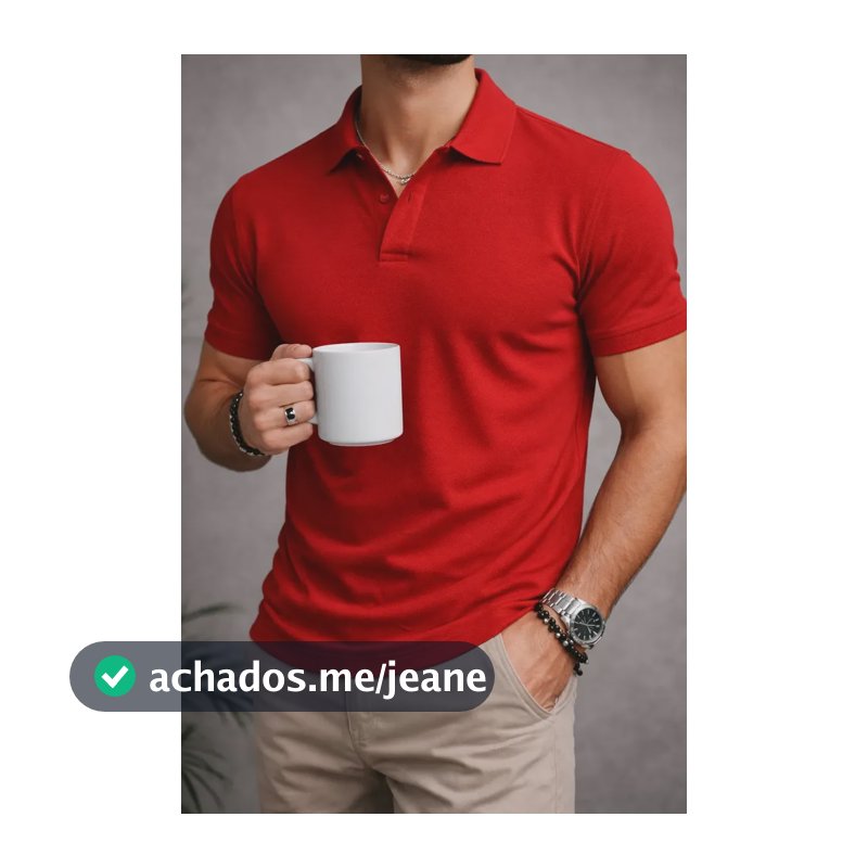 Polo Masculina Piquet Premium Confortável Vermelho G