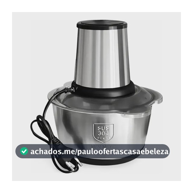 Processador Triturador Elétrico De Alimentos Inox 2 Litros Prateado 220v