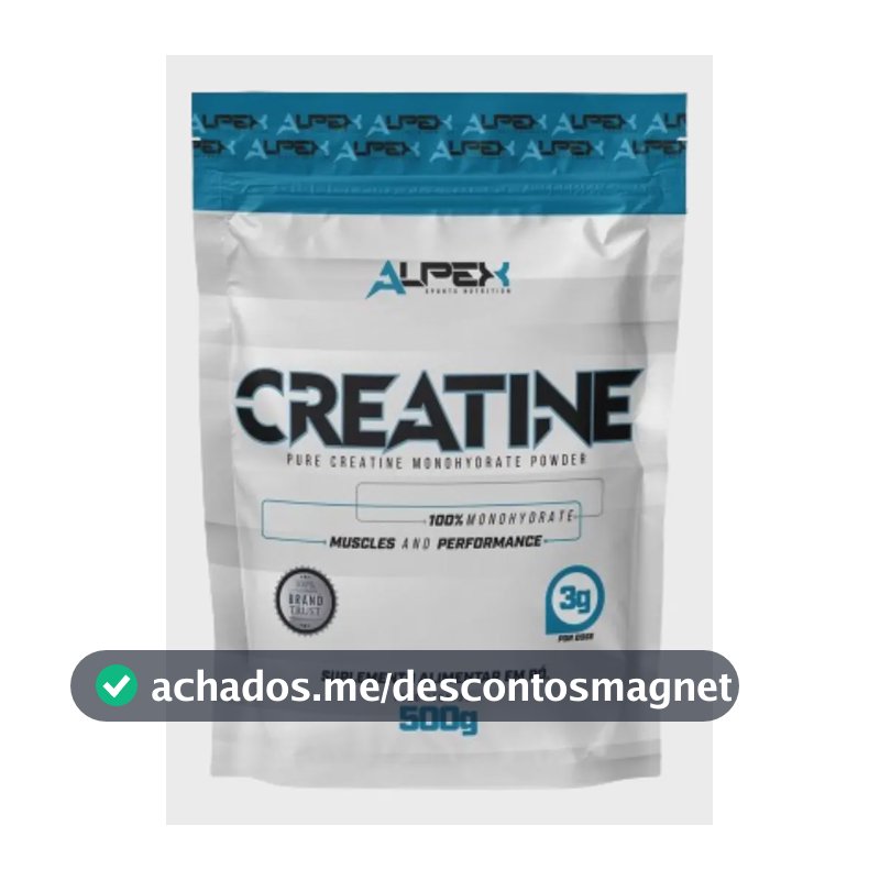 Creatina Monohidratada 500g Sem Sabor Alpex Nutrition Pouch