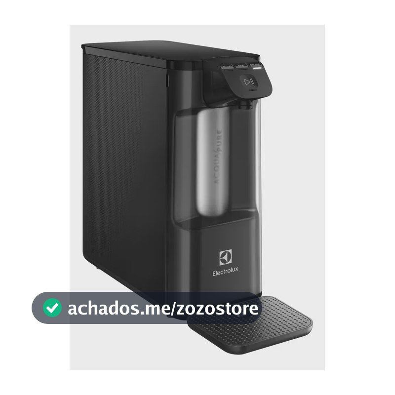 Purificador de Água Gelada Fria e Natural Eletrônico Placa Compacto Electrolux PE12P com Filtro Carvão 6 meses ou 3000L Painel Touch Preto Bivolt