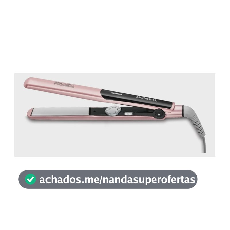 Prancha Alisadora Mondial Golden Rose/Preto Bivolt P-20