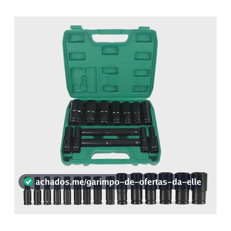 Jogo Soquete Longo Sextavado Impacto 1/2 8 A 32 Mm 15pcs