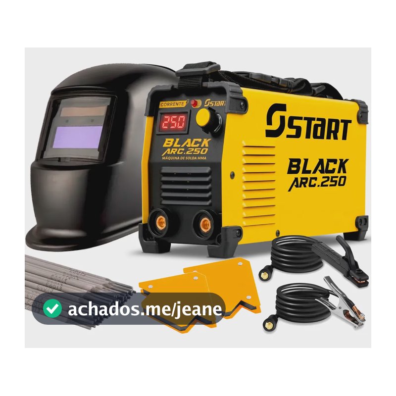Maquina Inversora Solda 250a Eletrodo + Máscara E Esquadro Amarelo 220v