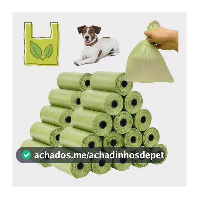 Kit 10 Refil Cata Caca Biodegradável 150 Saquinho Saco P/pet Verde-claro