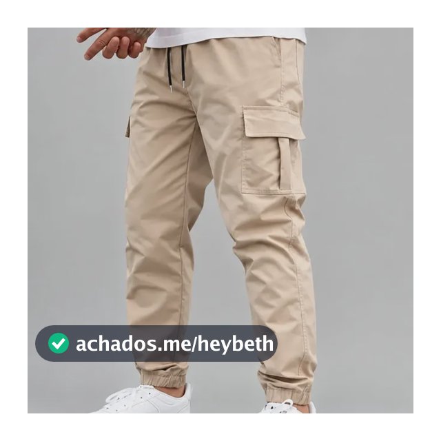 Calça Jogger Cargo Masculina Sarja Calca Streetwear Punho