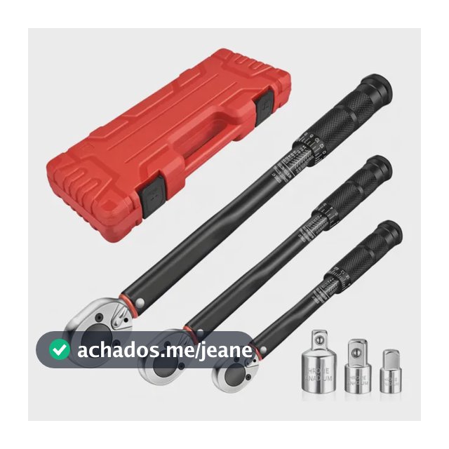 Torquímetro De Estalo Click Para 3-210 Nm Reversível 6 Peças Preto